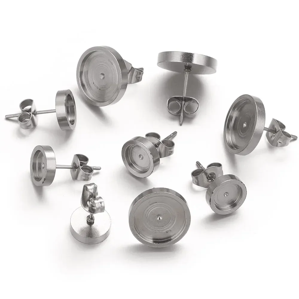 20pcs 6/8/10/12mm Stainless Steel Blank Base Stud Earrings Cabochon Bezel for DIY Flat Metal Craft Jewelry Making Supplies
20pcs 6/8/10/12mm Stainless Steel Blank Base Stud Earrings Cabochon Bezel for DIY Flat Metal Craft Jewelry Making Supplies