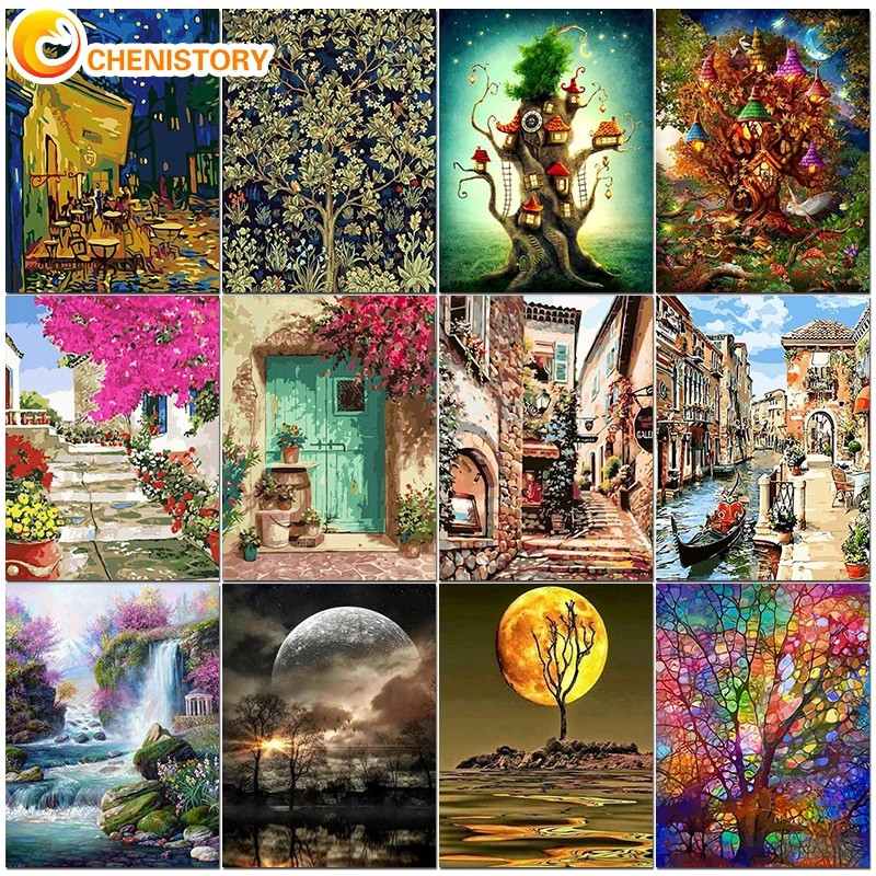CHENISTORY 60x75cm DIY Painting By Numbers Landscape With Frame Picture Tree Handpainted Oil Painting Acrylic Paint On Canvas
CHENISTORY 60x75cm DIY Painting By Numbers Landscape With Frame Picture Tree Handpainted Oil Painting Acrylic Paint On Canvas
