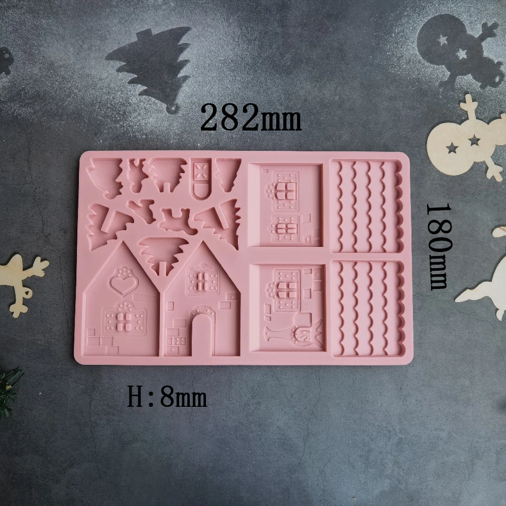 Building Block House Christmas Chocolate Mold Silicone Mould Gingerbread House Cookie Mold For Cake Fudge Christmas Decoration
Building Block House Christmas Chocolate Mold Silicone Mould Gingerbread House Cookie Mold For Cake Fudge Christmas Decoration