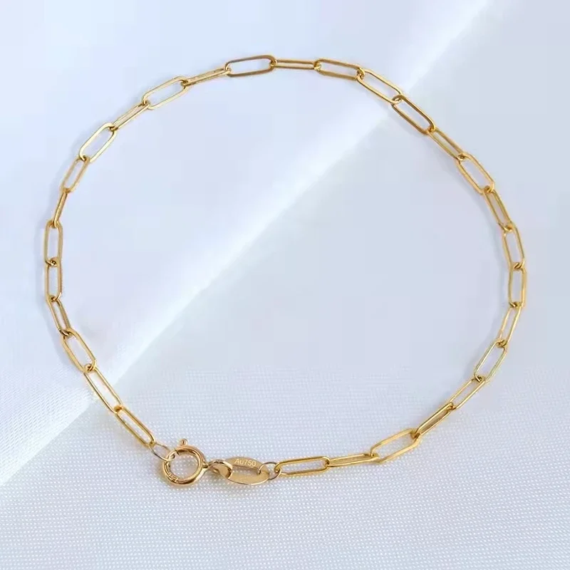 Real 18K Gold Bracelet Pure AU750 Simple Square Bracelet Fine Jewelry Gift For Women BR005
Real 18K Gold Bracelet Pure AU750 Simple Square Bracelet Fine Jewelry Gift For Women BR005