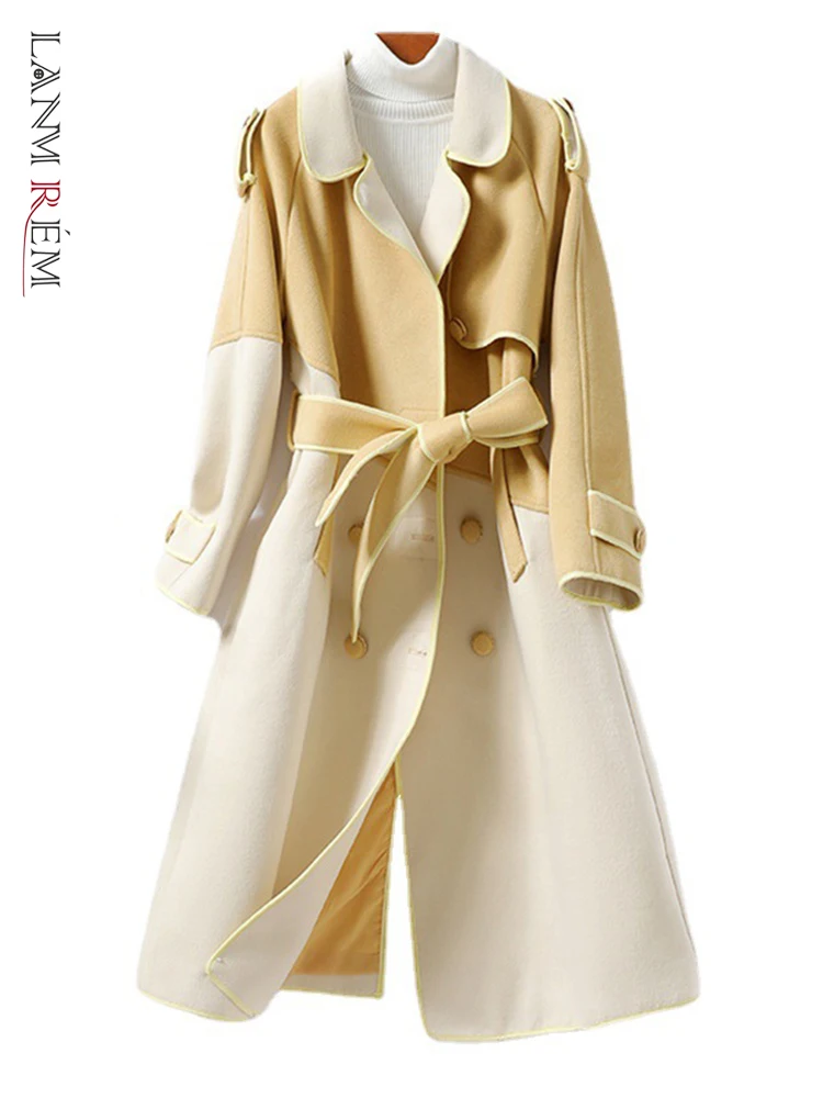 LANMREM Fashion Contrast Color Woolen Coat Women Lapel Belt Double Breasted Fashion Korean Style 2023 Autumn New 2AA2705
LANMREM Fashion Contrast Color Woolen Coat Women Lapel Belt Double Breasted Fashion Korean Style 2023 Autumn New 2AA2705