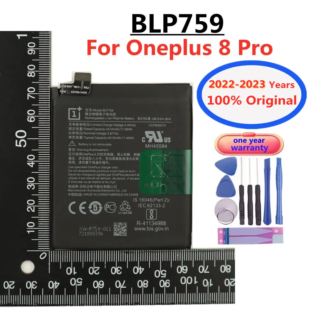 2023 New High Capacity BLP759 4500mAh Phone Battery For Onepuls 8Pro One Plus 8 Pro Original Replacement Batteries Bateria+Tools
2023 New High Capacity BLP759 4500mAh Phone Battery For Onepuls 8Pro One Plus 8 Pro Original Replacement Batteries Bateria+Tools