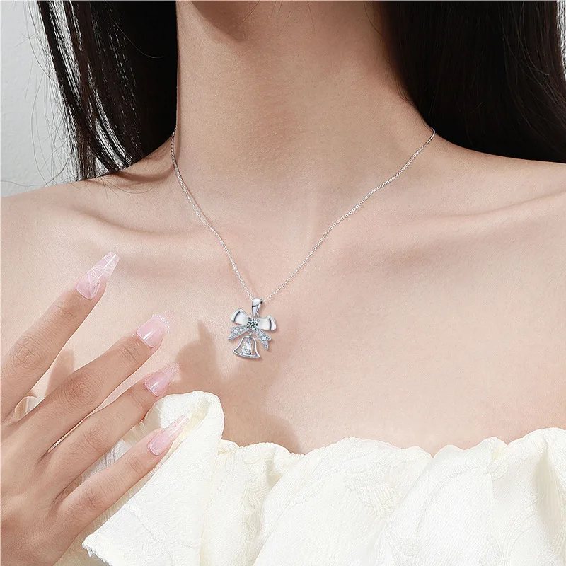 Original 925 Sterling Silver Bow Bell Pendant Christmas Ornament Necklace 0.5Carat Pear Cut Moissanite Clavicle Chain for Women 9 Mallzona S01e738f12d1a4a38bfe7ce20cbaf0ddb0 Original 925 Sterling Silver Bow Bell Pendant Christmas Ornament Necklace 0.5Carat Pear Cut Moissanite Clavicle Chain for Women Mallzona