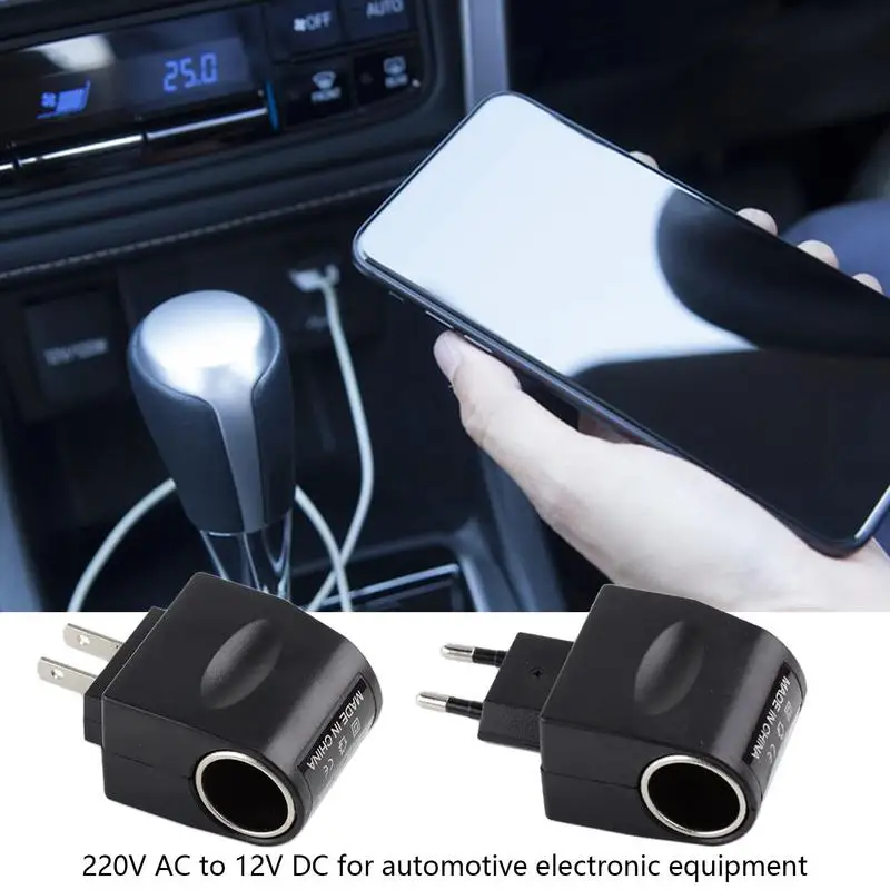 

AC To DC Car Cigarette Lighter Socket Adapter Converter Vehicle Power Inverter Household Cigarette Lighter EU Plug For Dashboard