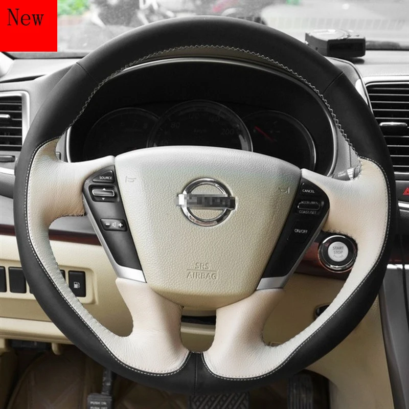 

Customized Hand-Stitched Leather Suede Carbon Fibre Car Steering Wheel Cover for Nissan Teana All Series Car Accessories