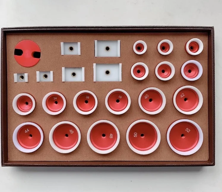 24pcs Aluminum Nylon Case Press Dies for Double Domed Crystals 20-58mm Size
24pcs Aluminum Nylon Case Press Dies for Double Domed Crystals 20-58mm Size