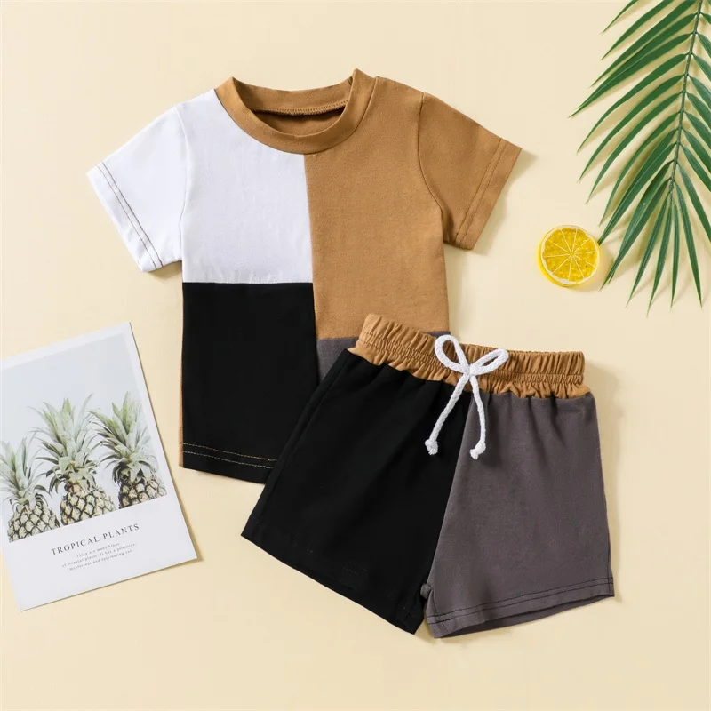 Toddler Kid Boys Summer Constract Colors Tee Pants Suit Short Sleeve Round Neck Shirt + Drawstring Shorts Trousers Casual Party
Toddler Kid Boys Summer Constract Colors Tee Pants Suit Short Sleeve Round Neck Shirt + Drawstring Shorts Trousers Casual Party