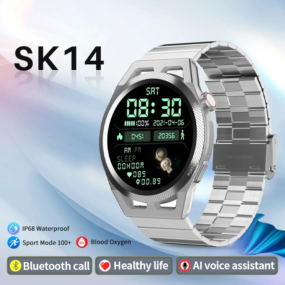 Оригинальные мужские Смарт-часы SK14, 1,3 дюйма, Bluetooth, отображение сердечного ритма и ЭКГ, водонепроницаемый спортивный фитнес-трекер для Android и IOS
Оригинальные мужские Смарт-часы SK14, 1,3 дюйма, Bluetooth, отображение сердечного ритма и ЭКГ, водонепроницаемый спортивный фитнес-трекер для Android и IOS