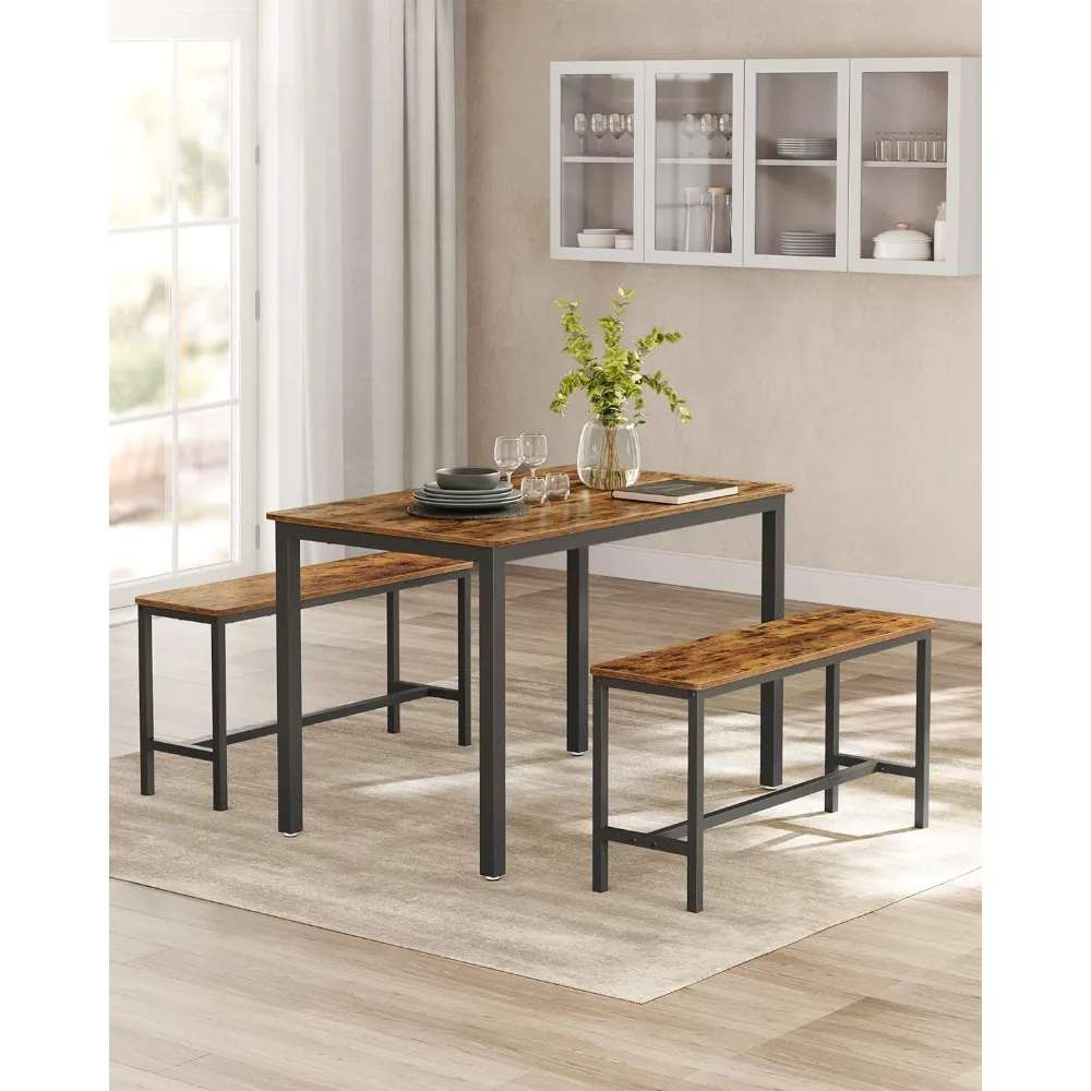 

Обеденный стол, обеденный стол с 2 стульями, для кухни, гостиной, детской комнаты, коричневые и черные обеденные столы