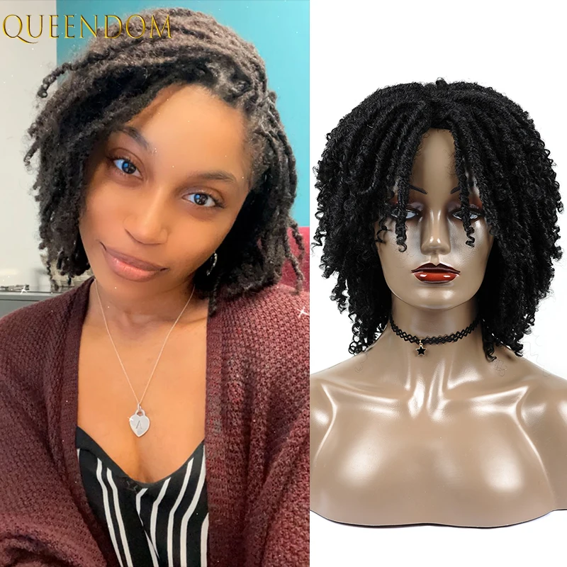 Synthetic Dreadlock Curly Wig Short Afro Curly Twist Braided Wig Ombre Brown Red Faux Locs Crochet Hair Wigs for Black Women 613
Synthetic Dreadlock Curly Wig Short Afro Curly Twist Braided Wig Ombre Brown Red Faux Locs Crochet Hair Wigs for Black Women 613