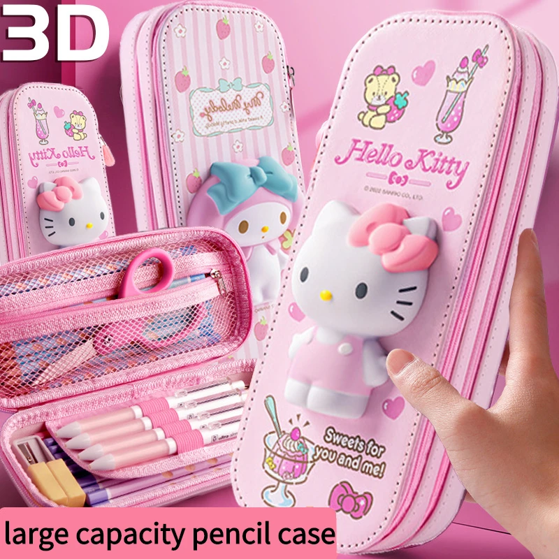 Sanrio, Hello Kitty Kulomi Melody Cinnamoroll большой емкости, фотошкольный карандаш, сумка для карандашей, милые канцелярские принадлежности для студентов
Sanrio, Hello Kitty Kulomi Melody Cinnamoroll большой емкости, фотошкольный карандаш, сумка для карандашей, милые канцелярские принадлежности для студентов