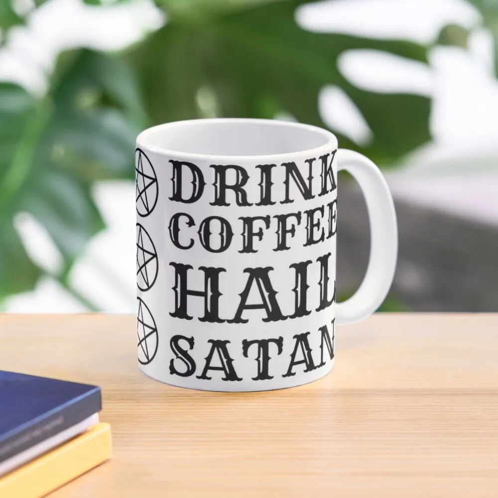 

Drink Coffee Hail Satan Coffee Mug Breakfast Large Mug