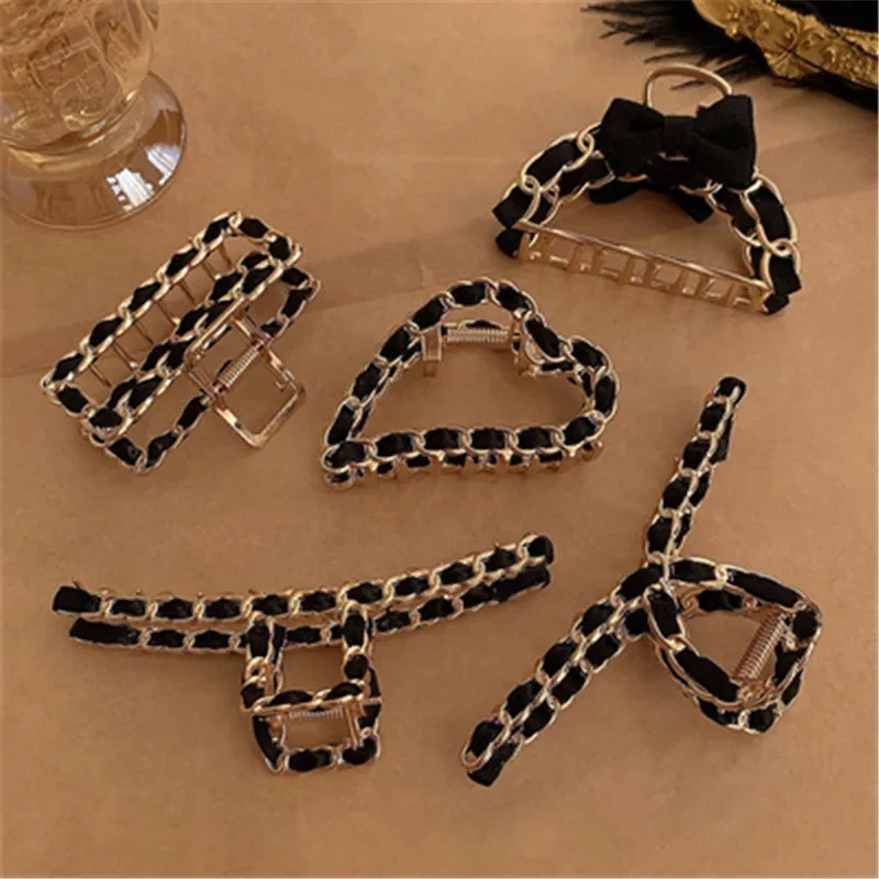 Chain Hair Claw Clip Clamp for Women Girl Alloy Geometric Bow Knot Korean Handmade Fashion Head Accessories Hair Clips for Women
Chain Hair Claw Clip Clamp for Women Girl Alloy Geometric Bow Knot Korean Handmade Fashion Head Accessories Hair Clips for Women