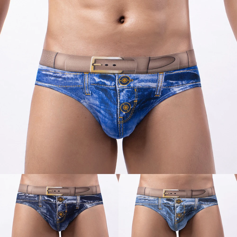Men's Sexy Elasticity Slips Underwear Bikinis 3D Print Jeans Shorts Sleepwear Trunks Briefs U Convex Underwear Thongs Slip Homme
Men's Sexy Elasticity Slips Underwear Bikinis 3D Print Jeans Shorts Sleepwear Trunks Briefs U Convex Underwear Thongs Slip Homme