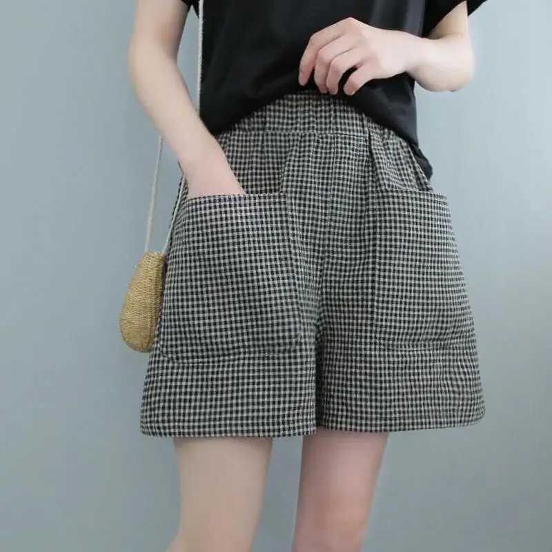 2024 Cotton Pants Women High Waist Wide Leg A-Line Office Pockets Pants Clothing Lady Plaid Loose Casual All Match Shorts F54
2024 Cotton Pants Women High Waist Wide Leg A-Line Office Pockets Pants Clothing Lady Plaid Loose Casual All Match Shorts F54