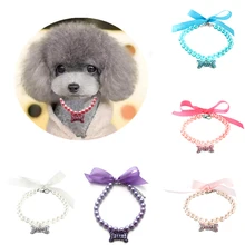 Pearl Decotation Dog Cat Collar Ribbon Bow Tie Pet Necklace Apparels Jewelry Accessories for Puppy Dogs Fashion Necklace 
Pearl Decotation Dog Cat Collar Ribbon Bow Tie Pet Necklace Apparels Jewelry Accessories for Puppy Dogs Fashion Necklace