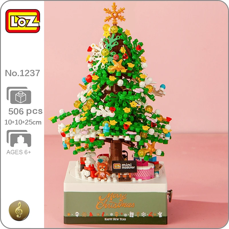 LOZ 1237 Merry Christmas Tree Santa Claus Snowman Bear Rotate Music Box DIY Mini Blocks Bricks Building Toy For Children No Box 
LOZ 1237 Merry Christmas Tree Santa Claus Snowman Bear Rotate Music Box DIY Mini Blocks Bricks Building Toy For Children No Box