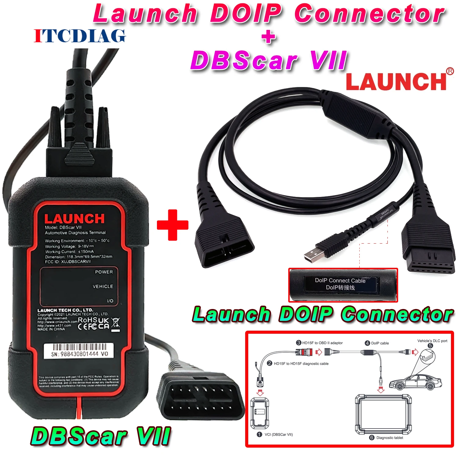 Original Launch X431 DBScar7 DOIP Cable Connector 16Pin Adaptor For DBScar VII DBScarVII DBScar 7 Works With Doip Protocols Car
Original Launch X431 DBScar7 DOIP Cable Connector 16Pin Adaptor For DBScar VII DBScarVII DBScar 7 Works With Doip Protocols Car