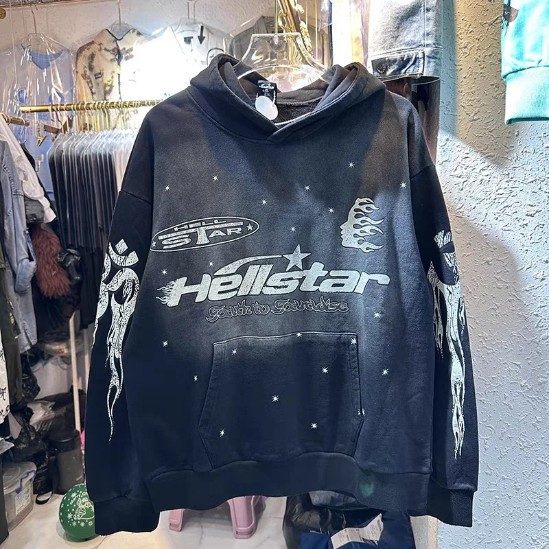 Hellstar Black Vintage Wash Hand-painted Letter Graffiti Print High Street 1:1 Oversized Couple Sports Hoodie
Hellstar Black Vintage Wash Hand-painted Letter Graffiti Print High Street 1:1 Oversized Couple Sports Hoodie