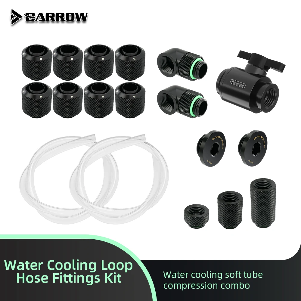 Barrow Soft Tube Connector Kit 10x13mm 10x16mm Hose Compressions 90 Degreed Rotary Connectors for PC Gaming Liquid Cooling
Barrow Soft Tube Connector Kit 10x13mm 10x16mm Hose Compressions 90 Degreed Rotary Connectors for PC Gaming Liquid Cooling