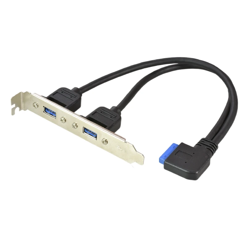 90 degree 2Ports USB 3.0 Female Back Panel To Motherboard 20pin Header Connector Cable Adapter With PCI Slot Plate Bracket 25cm
90 degree 2Ports USB 3.0 Female Back Panel To Motherboard 20pin Header Connector Cable Adapter With PCI Slot Plate Bracket 25cm