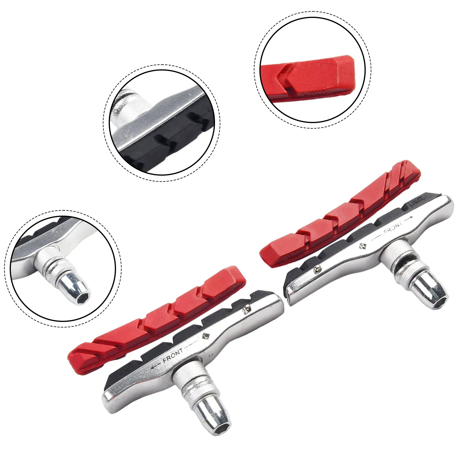 1 Pair Of Bicycle Brake Blocks Wear-resistant V-brake Shoes Aluminum Alloy Rubber Black/Red Mountain Road Bike Accessories
1 Pair Of Bicycle Brake Blocks Wear-resistant V-brake Shoes Aluminum Alloy Rubber Black/Red Mountain Road Bike Accessories