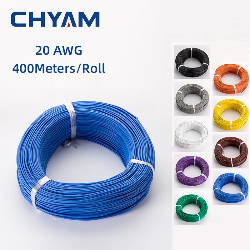 

400Meters/Roll 20AWG 0.5mm2 Soft Silicone Wire 100/0.08TS Heat-resistant Cable Electrical Wiring Connector