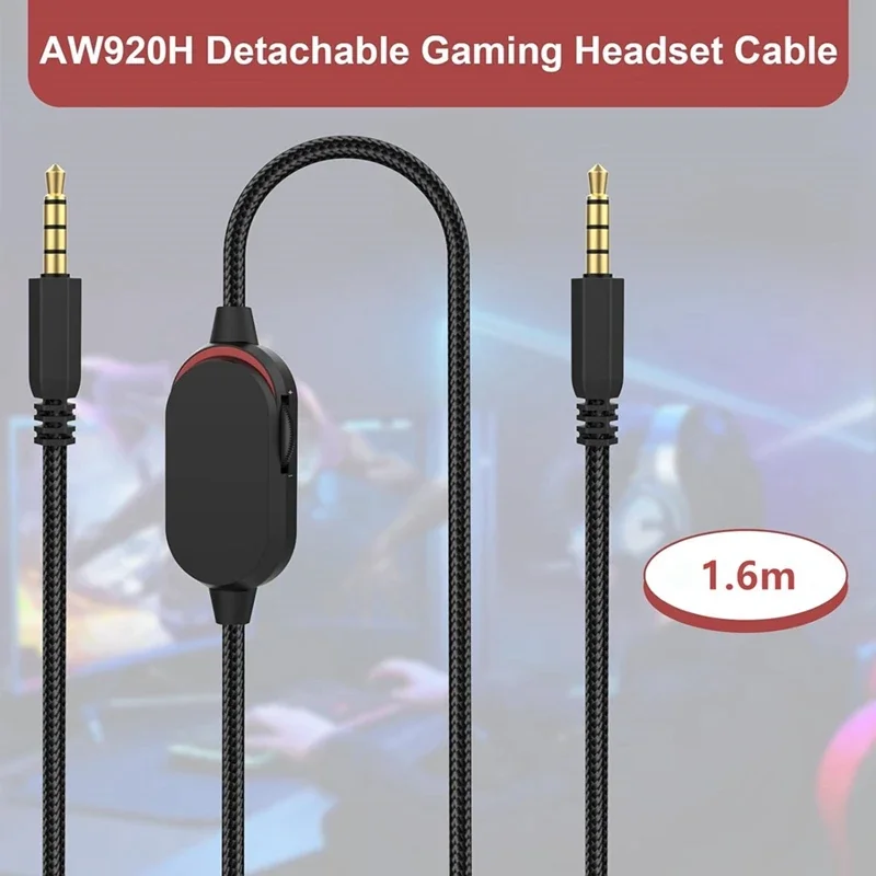 Replacement high quality Headphone Cable Audio Cable Suitable For Alienware AW310H AW510H 920 Headphones Extension Cord Replacement high quality Headphone Cable Audio Cable Suitable For Alienware AW310H AW510H 920 Headphones Extension Cord