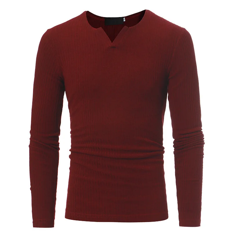 New Men's Knitted Slim Long Sleeved V-Neck T-Shirt Youth Fashion Solid Color Simple Slim Fit Bottom Shirt Male Clothing Tee Top
New Men's Knitted Slim Long Sleeved V-Neck T-Shirt Youth Fashion Solid Color Simple Slim Fit Bottom Shirt Male Clothing Tee Top