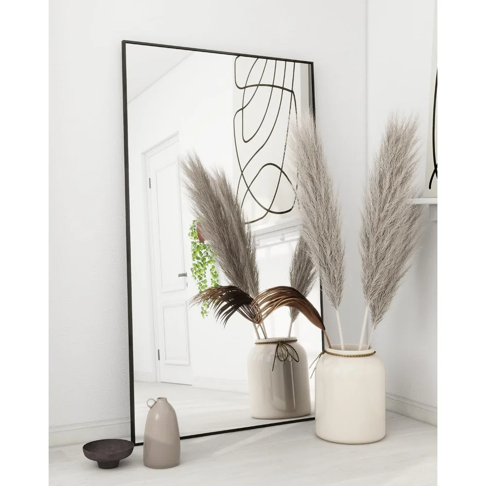 Floor Mirror Full Length, Bedroom Floor Body Mirror with Stand, Large Black Mirror, Leaning, Standing or Hanging Horizontally
Floor Mirror Full Length, Bedroom Floor Body Mirror with Stand, Large Black Mirror, Leaning, Standing or Hanging Horizontally