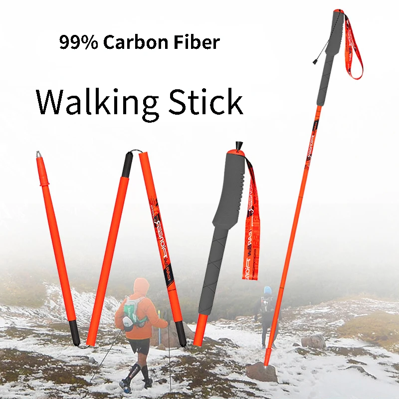 

Pioneer Adjustable Folding Stick Ultralight Carbon Fiber Poles Quick Lock Trekking Poles Hiking Sticks Walking Running Camping