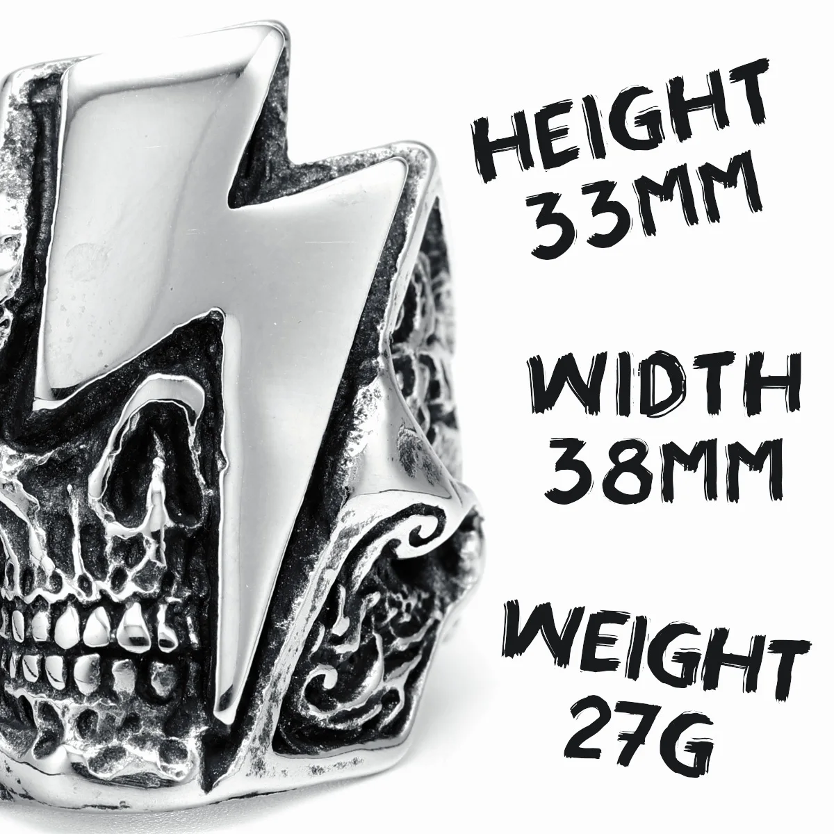Rock Sull Rings Lightning Punk Men 316L Stainless Steel Ring Rockin Star Party Rap for Friend Male Biker Rider Jewelry Best Gift Rock Sull Rings Lightning Punk Men 316L Stainless Steel Ring Rockin Star Party Rap for Friend Male Biker Rider Jewelry Best Gift