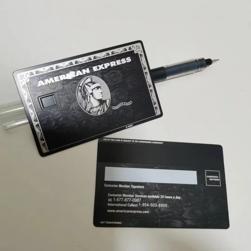 

4442 лазерная гравировка Amex черная металлическая Кредитная карта Amex дебетовая карта
