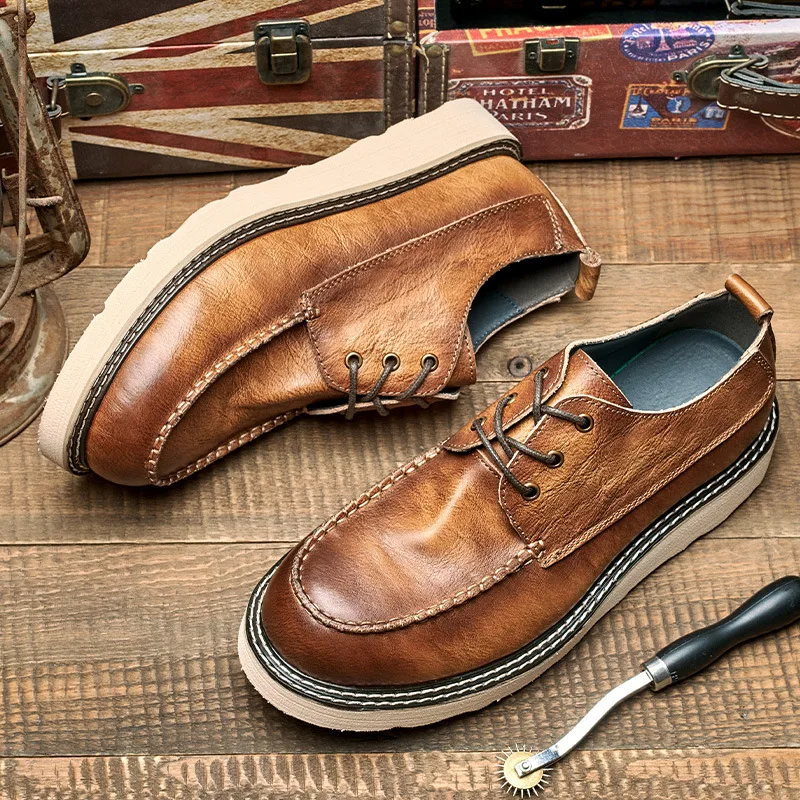 Vintage Mens Casual Leather Shoes Luxury Genuine Leather Autumn Designer British Style Round Toe Flat Daily Business Shoes Man
Vintage Mens Casual Leather Shoes Luxury Genuine Leather Autumn Designer British Style Round Toe Flat Daily Business Shoes Man
