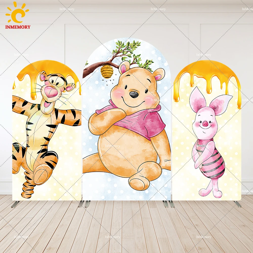 

Cartoon Winnie the Pooh Arch Backdrop for Kids Baby Shower Decoration Party Supplies Photobooth Honey bee Tiger Pig Chiara Wall