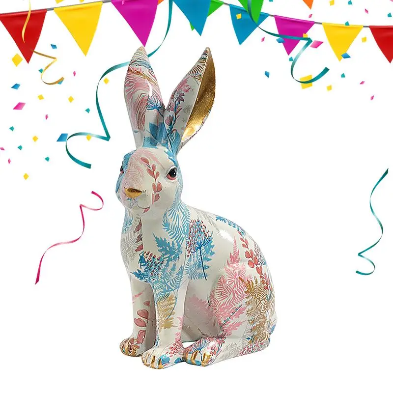 

Полимерный Пасхальный кролик, отдельно стоящий кролик, полимерная Пасхальная фигурка, украшения, кролик, статуи кролика, весенний знак, искусственная ферма