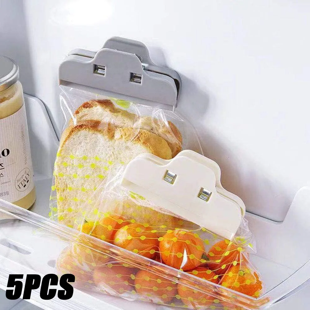

5Pcs/set Portable Sealed Clips Kitchen Storage Food Snack Seal Sealing Bag Clips Sealer Clamp Plastic Tool Kitchen Accessories