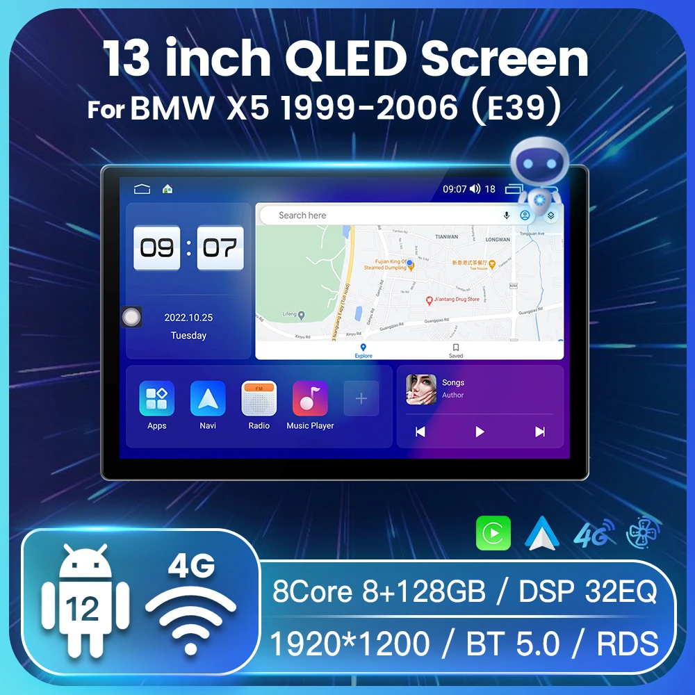 13inch QLED SCREEN 1920*1200 8Core 8+128G Car Multimedia Radio For BMW X5 1999-2006 GPS Navigation Carplay Cooling fan DSP RDS
13inch QLED SCREEN 1920*1200 8Core 8+128G Car Multimedia Radio For BMW X5 1999-2006 GPS Navigation Carplay Cooling fan DSP RDS