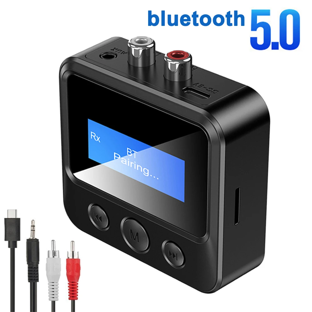 

Bluetooth 5.0 Transmitter Receiver EDR Wireless Adapter USB Dongle 3.5mm AUX RCA for TV PC Headphones Home Stereo Car HIFI Audio