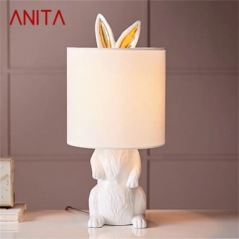 ANITA Resin Table Lamp Modern Creative White Rabbit Lampshade LED Desk Light for Home Living Room
ANITA Resin Table Lamp Modern Creative White Rabbit Lampshade LED Desk Light for Home Living Room