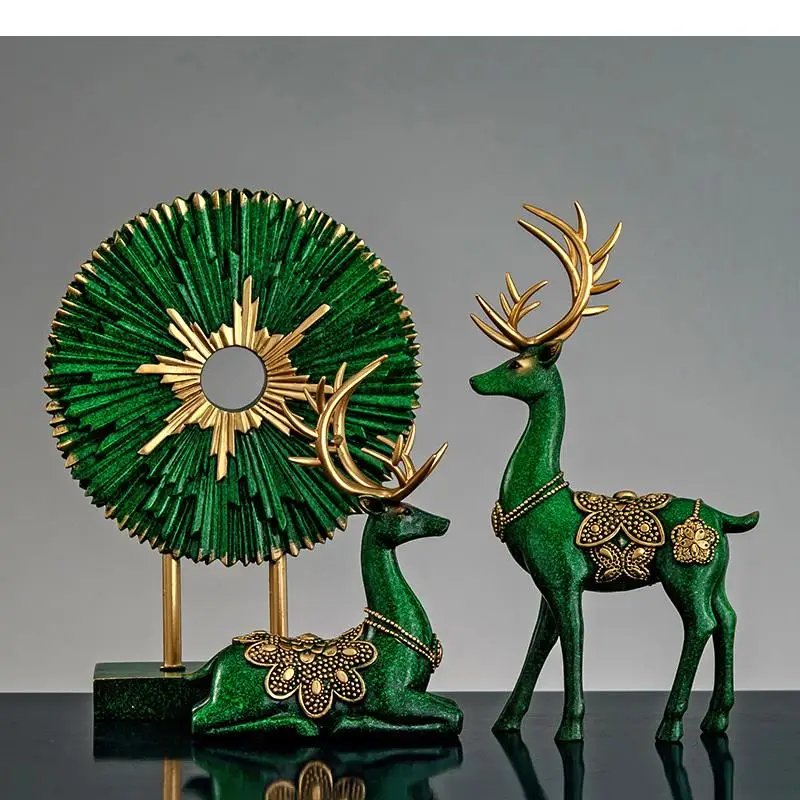 

Nordic Painted Deer Statue Animal Figurines Living Room Decoration Desk Decor Crafts Ornaments Resin Sculpture Modern Home Decor