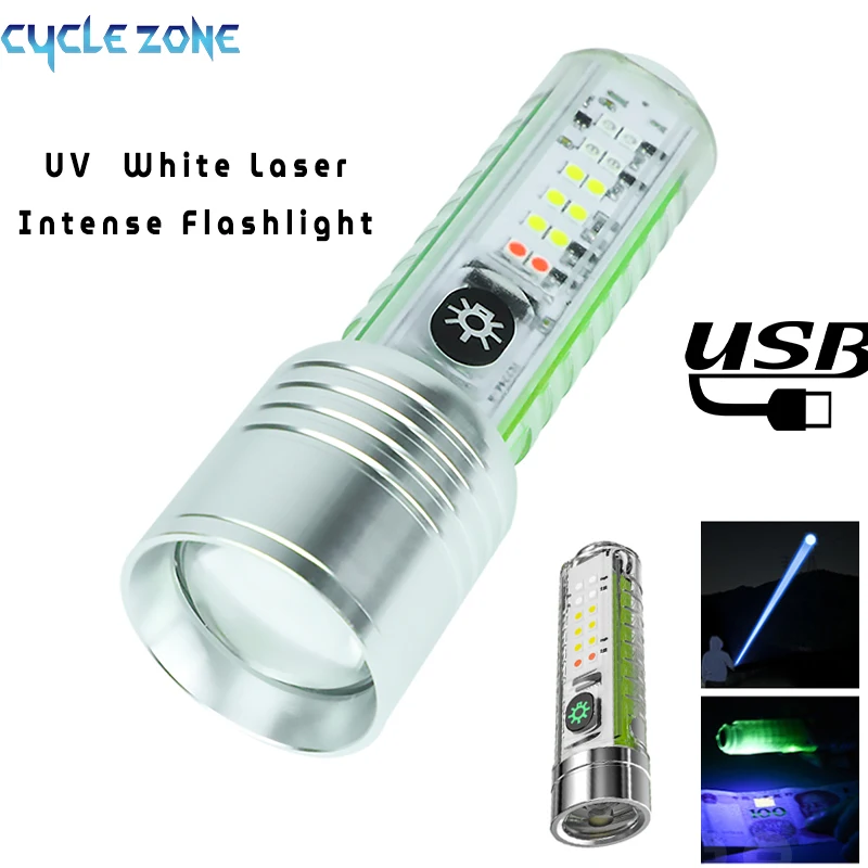 Mini Keychain Flashlight UV&White Laser Torch USB Rechargeable Waterproof Camping Lantern Built-in Battery Portable Flashlights
Mini Keychain Flashlight UV&White Laser Torch USB Rechargeable Waterproof Camping Lantern Built-in Battery Portable Flashlights