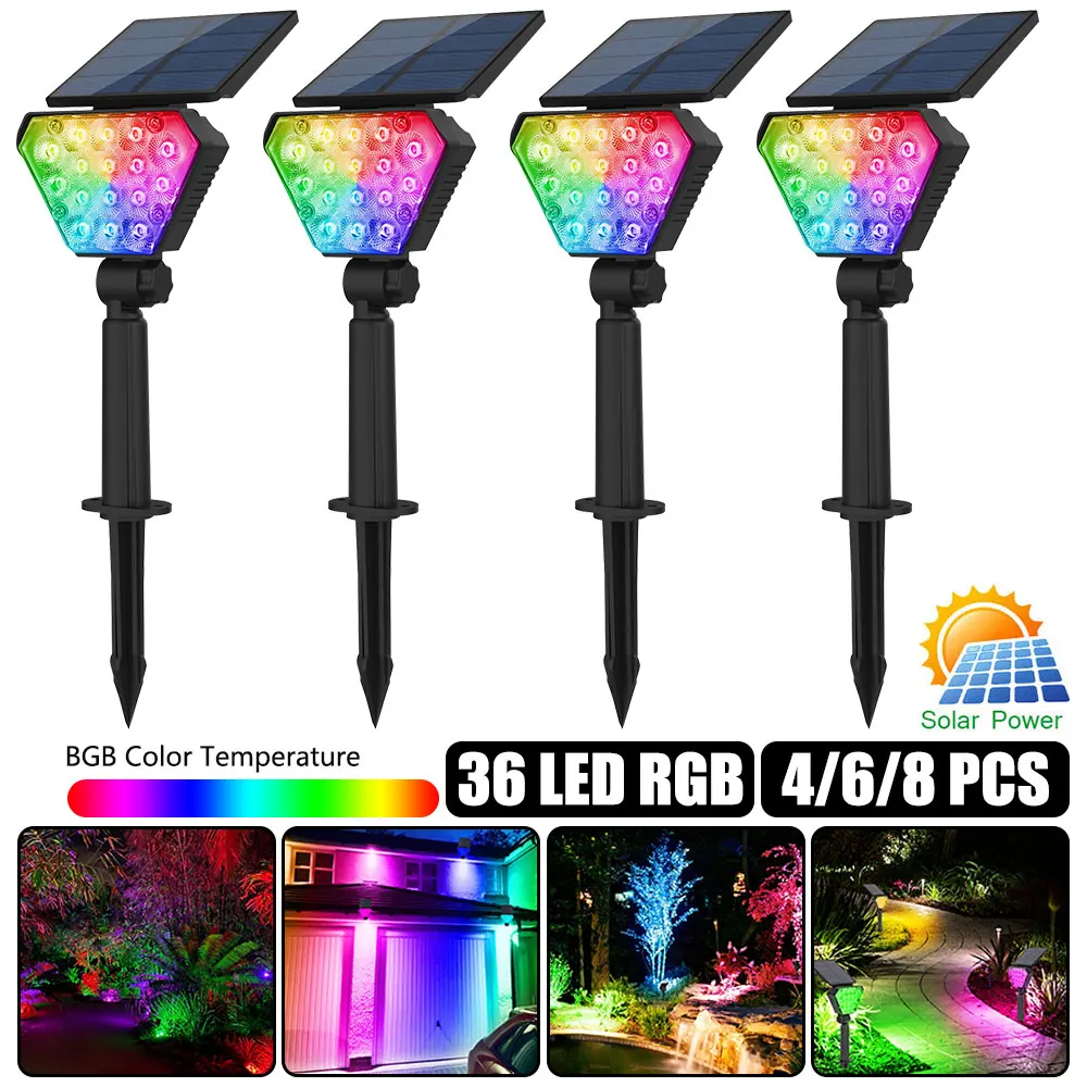 

LED Solar Lights Outdoors Christmas Decorations Garden Lawn Lamps RGB Multi-Color Doorway Path Lighting Landscape Lamp