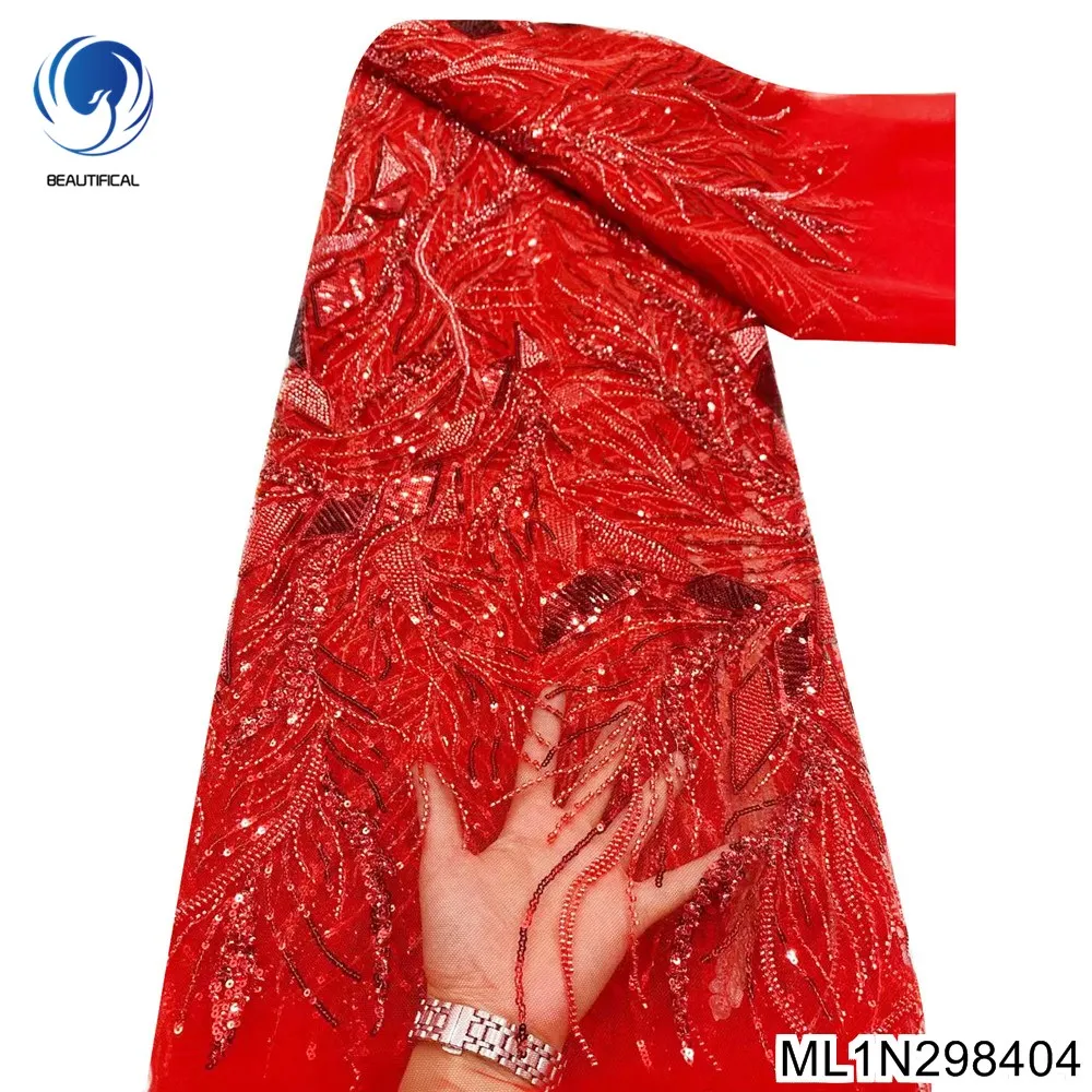 New Arrival Classic Red Bridal Gown African Sequins Decorate with French Colored Beads Lace Fabrics Hot Selling Dress ML1N2984
New Arrival Classic Red Bridal Gown African Sequins Decorate with French Colored Beads Lace Fabrics Hot Selling Dress ML1N2984
