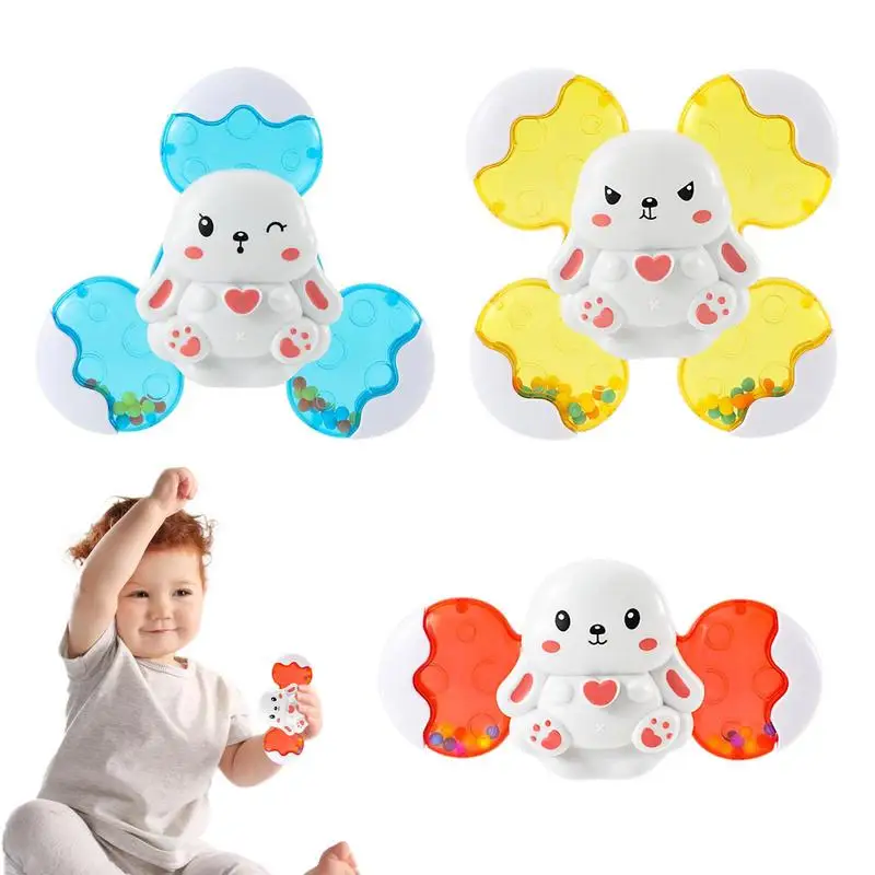 

Suction Cup Spinner 3pcs Suction Cute Rabbit Fidget Toy Spinners Foldable Kids Bath Spinners Learning & Educational Toys Toddler