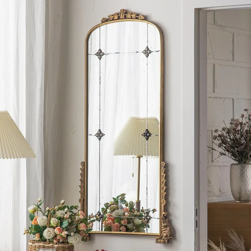 French metal old decorative wall full-body mirror retro hotel model room carved dressing mirror
French metal old decorative wall full-body mirror retro hotel model room carved dressing mirror
