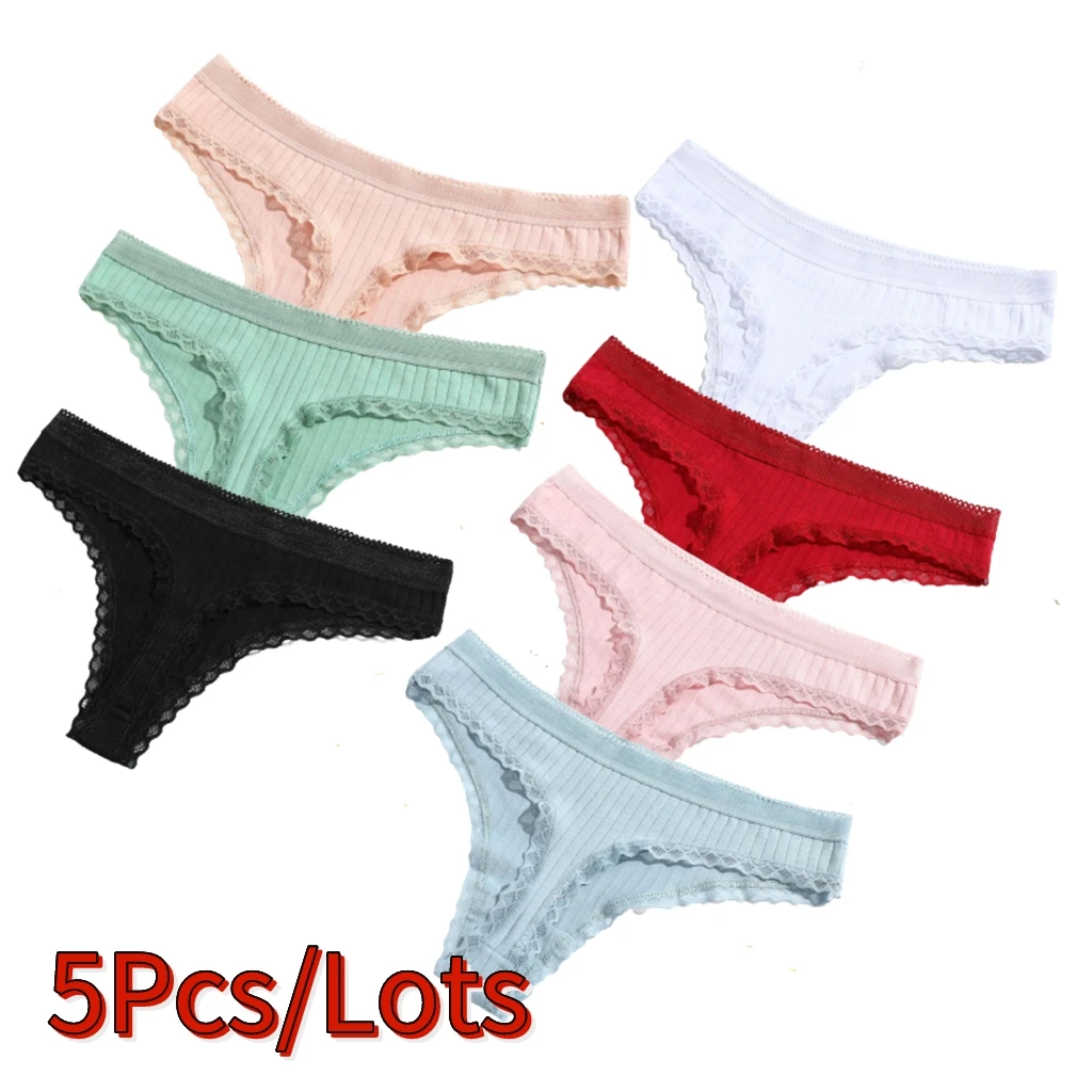 5 pieces/set ladies Thong cotton comfortable underwear sexy low waist panties Thong solid color plus-size girls Underpants 2022
5 pieces/set ladies Thong cotton comfortable underwear sexy low waist panties Thong solid color plus-size girls Underpants 2022