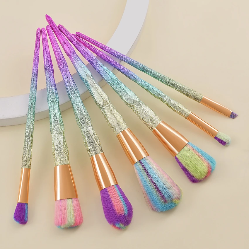 

SAIANTTH Frosted Gradient Diamond 7pcs Makeup Brushes set pincel maquiagem eyeshadow eyeliner foundation cosmetic colorful