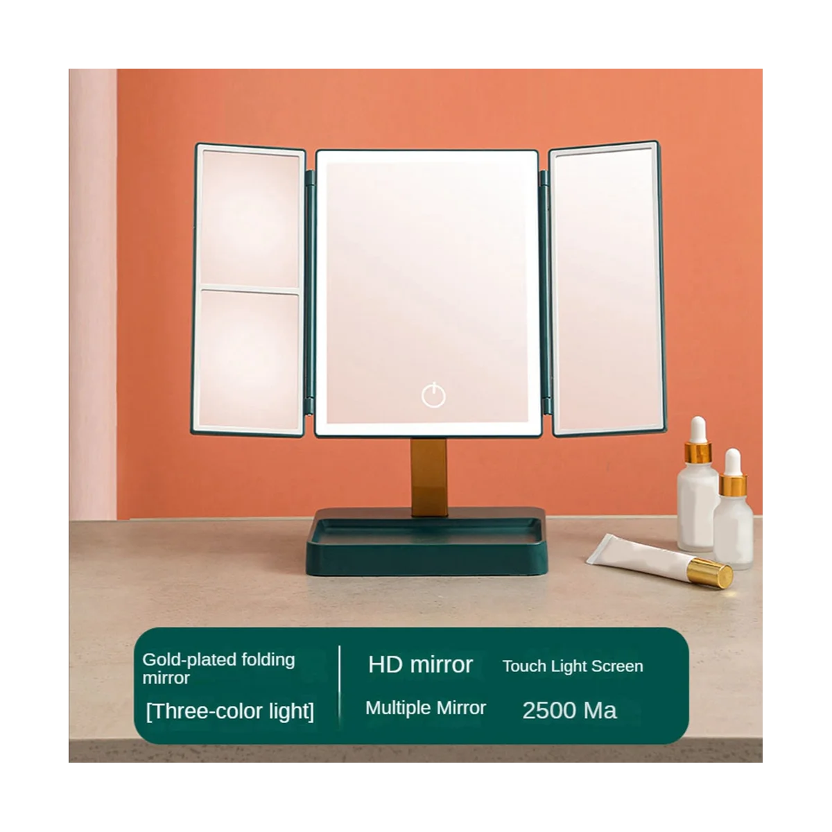 Vanity Mirror 3X Magnifying Cosmetic 3 Folding Makeup Mirrors 270 Rotation Stepless Dimmer Beauty Table Mirrors White A
Vanity Mirror 3X Magnifying Cosmetic 3 Folding Makeup Mirrors 270 Rotation Stepless Dimmer Beauty Table Mirrors White A