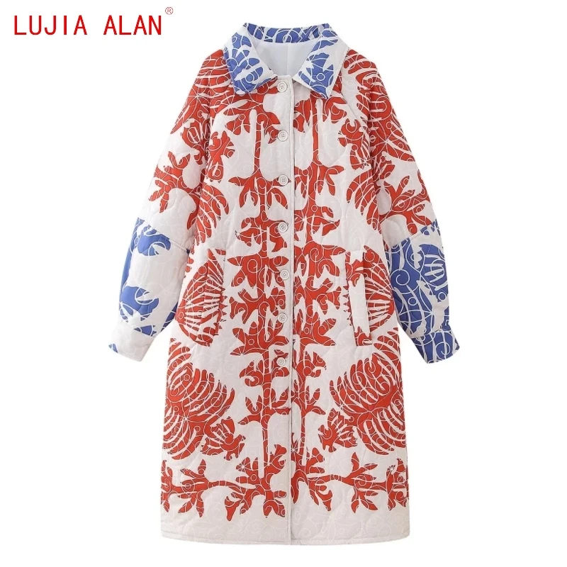Autumn New Women Vintage Printed Quilting Long Coat Female Casual Raglan Sleeve Loose Tops LUJIA ALAN C2056
Autumn New Women Vintage Printed Quilting Long Coat Female Casual Raglan Sleeve Loose Tops LUJIA ALAN C2056